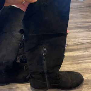 Girls size 3 black knee boots